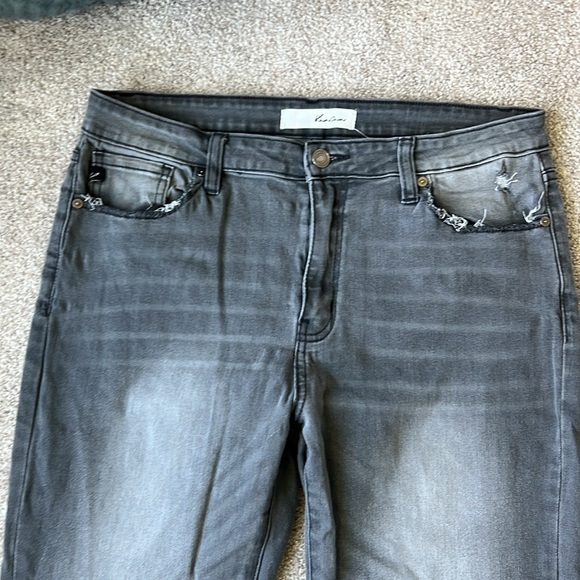 KANCAN Size 30 with 29” inseam distressed skinny jeans Gray stretcc - Picture 4 of 11